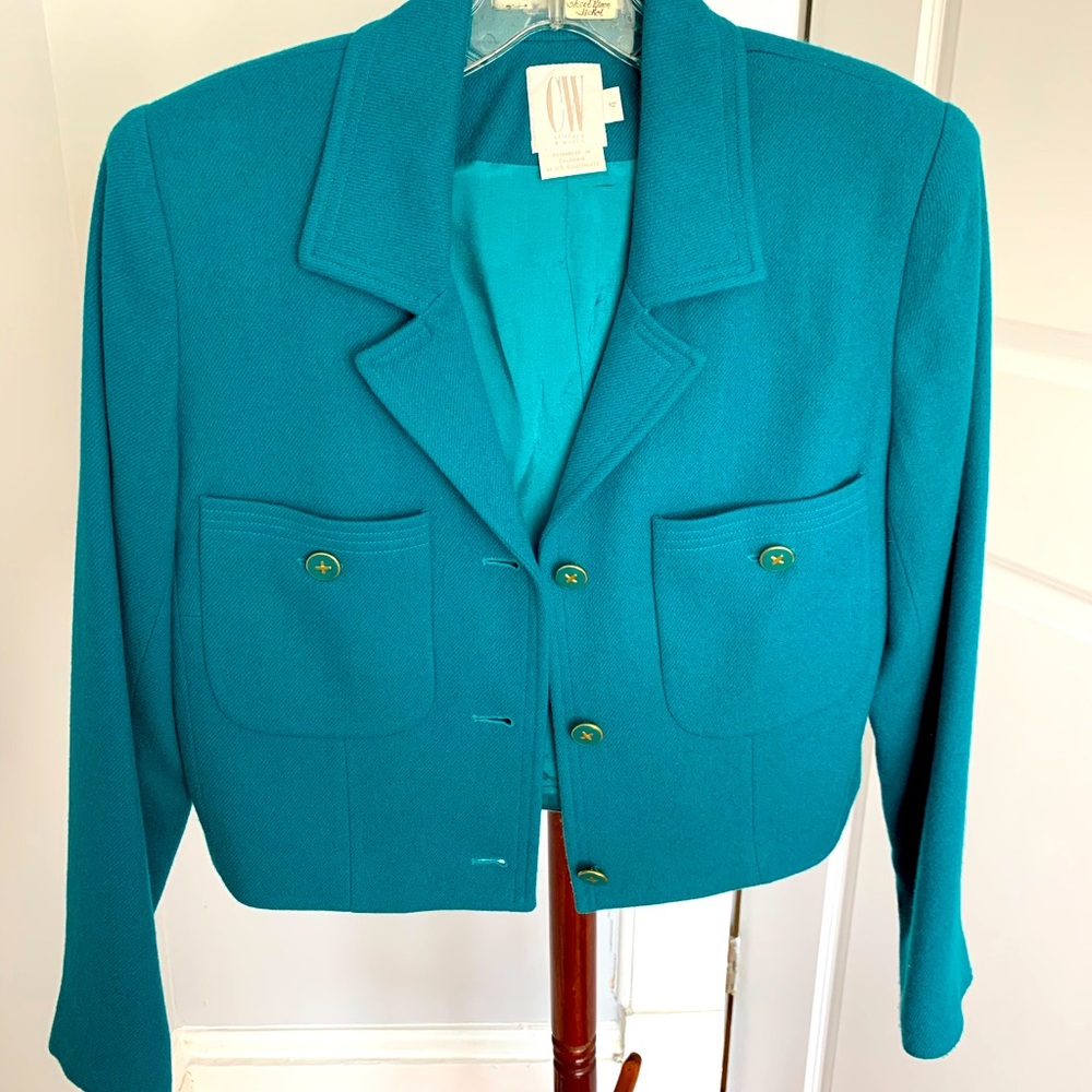 Vintage turquoise cropped jacket